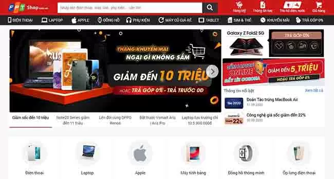 Các trang web bán hàng online